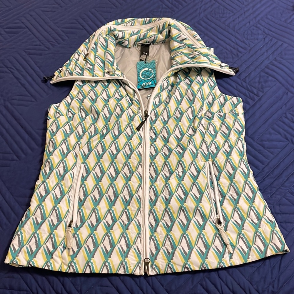 NWT Women’s Nivo Full-Zip Printed Multi-Color Golf Vest Size M
